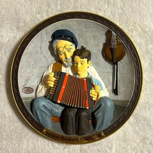 Norman Rockwell 3D Plate The Music Maker. 8” diameter